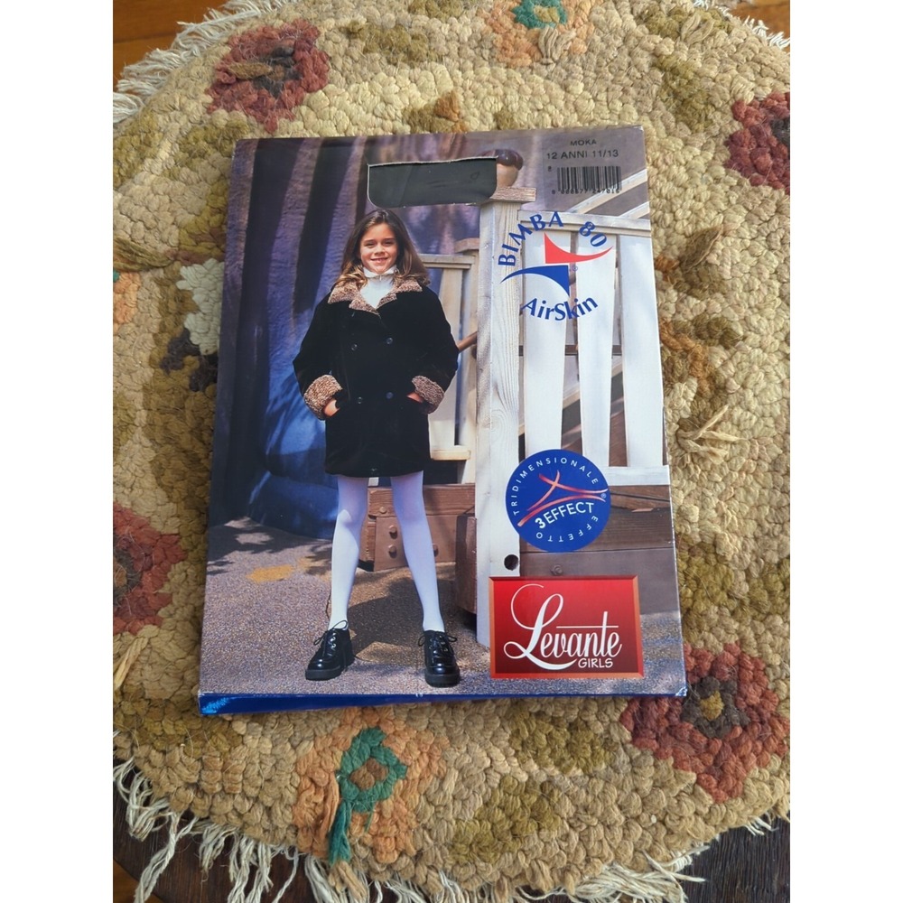 New Levante Italy STOCKINGS CHILD SIZE Brown Moka Size 12 - 11/13 Years Bimba 80
